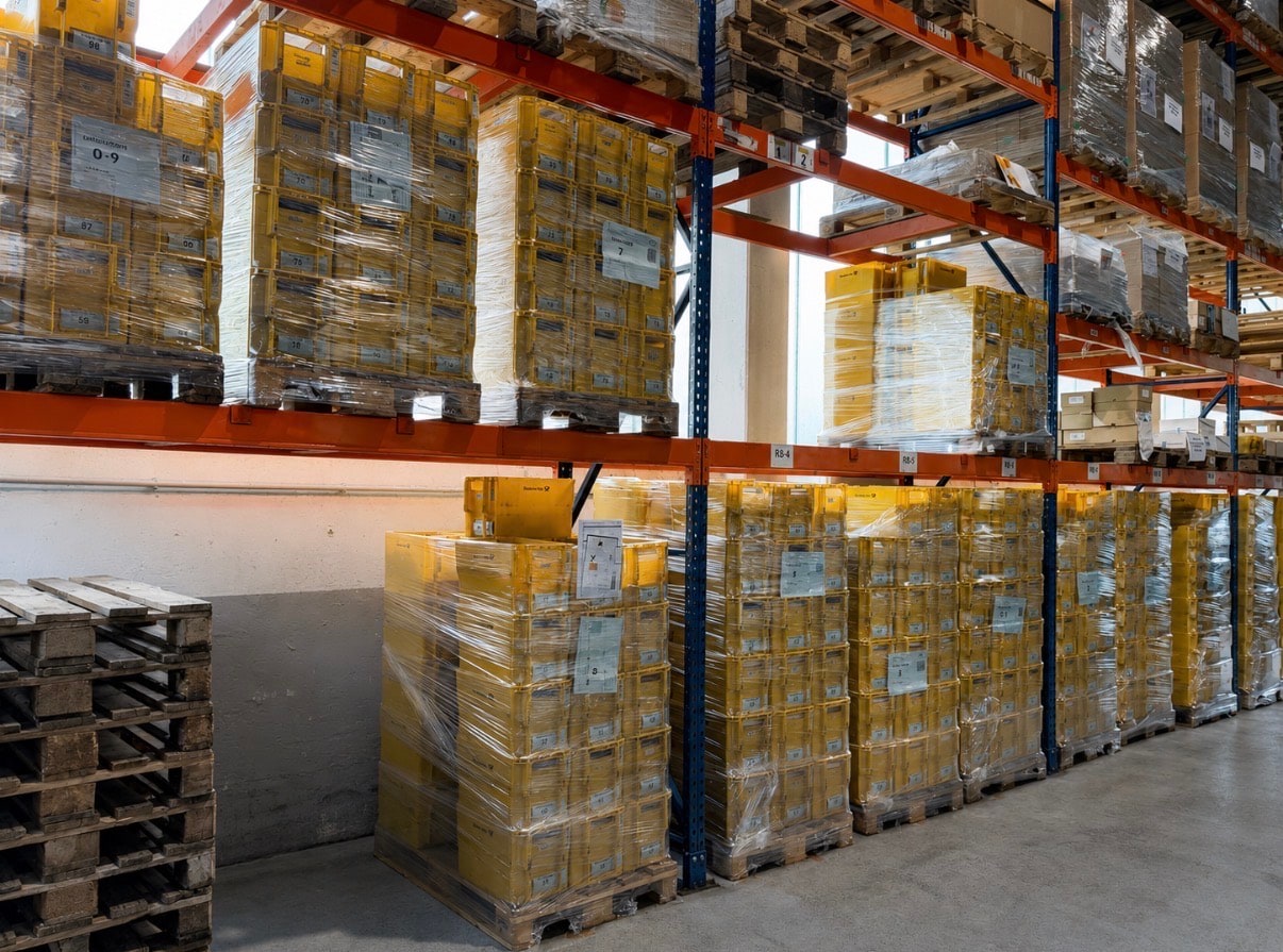 Palettenweise vorbereitete Versandlogistik im Lager